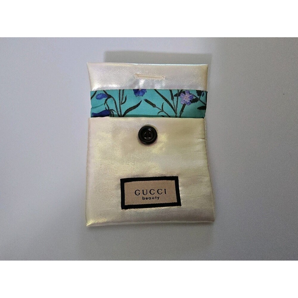 Gucci Beauty GWP Iridescent Pouch Only -NO MIRROR- Compact Case Floral Lined